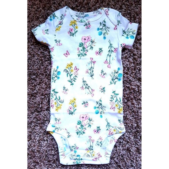 Girl's Size 9 M 6-9 Months Two Pc White Floral NWOT Carter's Top + Blue Pants - Picture 3 of 6